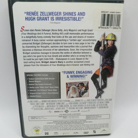 Bridget Jone's Diary DVD 2001 Renee Zellweger Colin Firth Hugh Grant - Picture 2 of 4